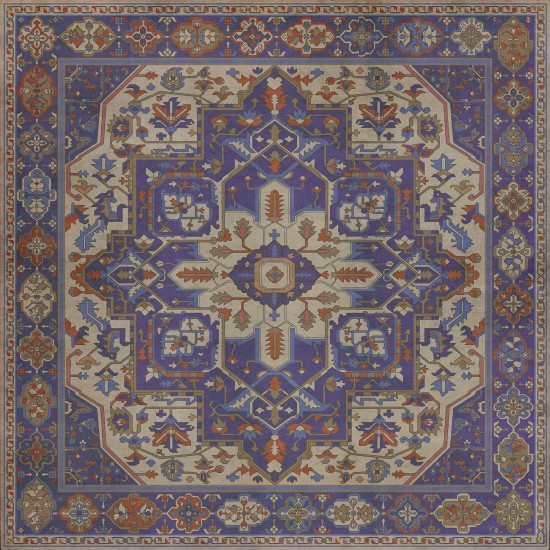 Persian Bazaar - Camelot - Morgana 96x96 Vintage Vinyl Floorcloth