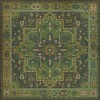 Persian Bazaar - Camelot - The Green Knight 72x72 Vintage Vinyl Floorcloth