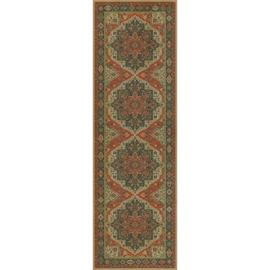 Persian Bazaar - Camelot - Uther Pendragon 36x115 Vintage Vinyl Floorcloth