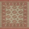Persian Bazaar - Chuval Gul - Lale 48x48 Vintage Vinyl Floorcloth