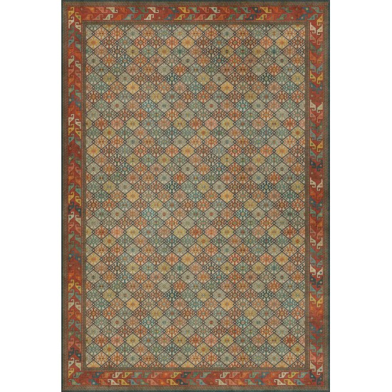 Persian Bazaar - Daghestan - Raduga 120x175 Vintage Vinyl Floorcloth