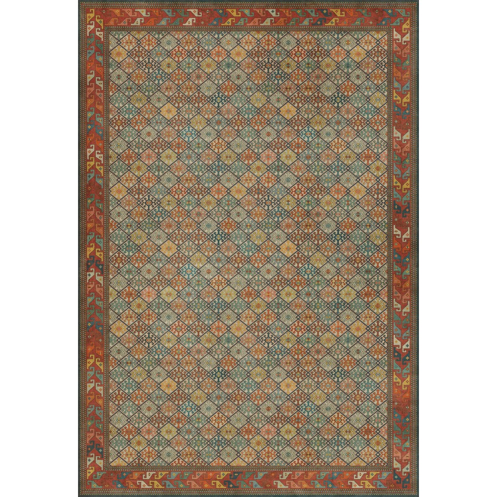 Persian Bazaar - Daghestan - Raduga 120x175 Vintage Vinyl Floorcloth