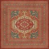 Persian Bazaar - Farahan - Firdaus 96x96 Vintage Vinyl Floorcloth