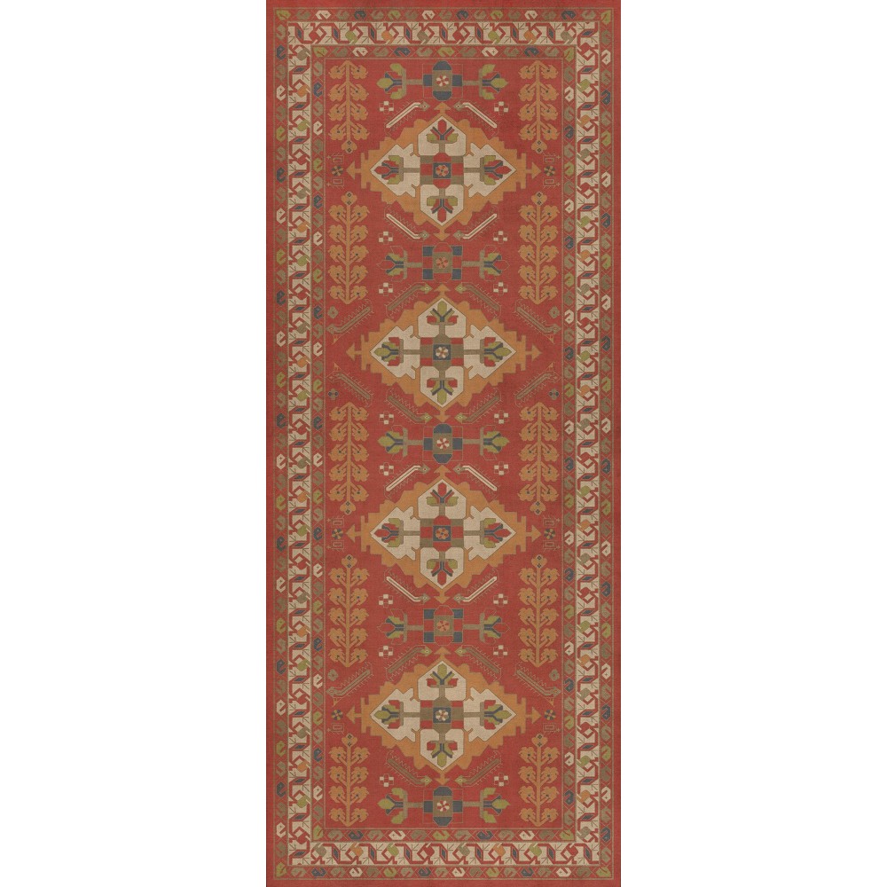 Persian Bazaar - Hamadan - Arkadas 36x90 Vintage Vinyl Floorcloth