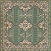 Persian Bazaar - Hamadan - Yakamoz 48x48 Vintage Vinyl Floorcloth