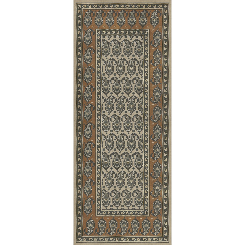 Persian Bazaar - Kintala - Frumos 36x90 Vintage Vinyl Floorcloth
