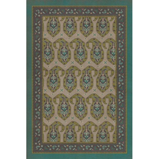 Persian Bazaar - Kintala - Kesali 24x36 Vintage Vinyl Floorcloth