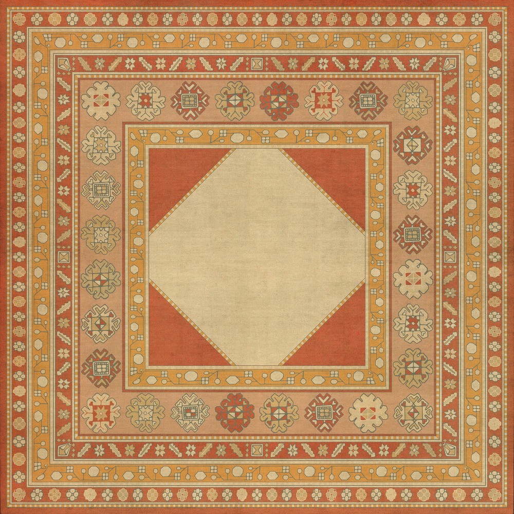 Persian Bazaar - Lombalo - Anoush 60x60 Vintage Vinyl Floorcloth