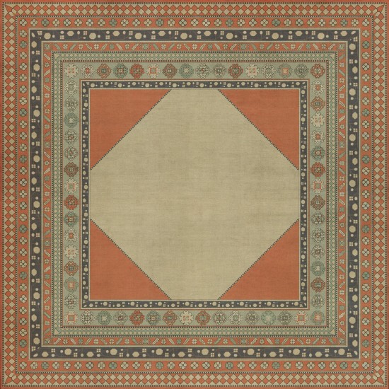 Persian Bazaar - Lombalo - Nazeli 120x120 Vintage Vinyl Floorcloth