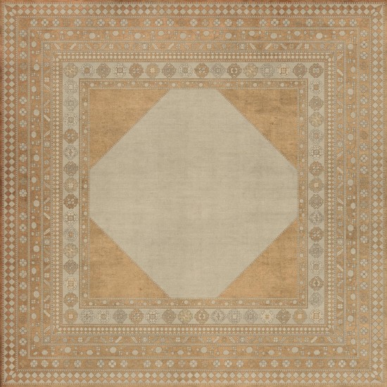 Persian Bazaar - Lombalo - Oski 120x120 Vintage Vinyl Floorcloth