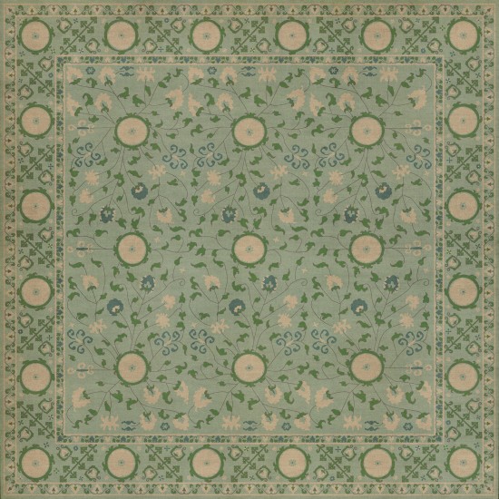 Persian Bazaar - Samarkand - Jonona 72x72 Vintage Vinyl Floorcloth