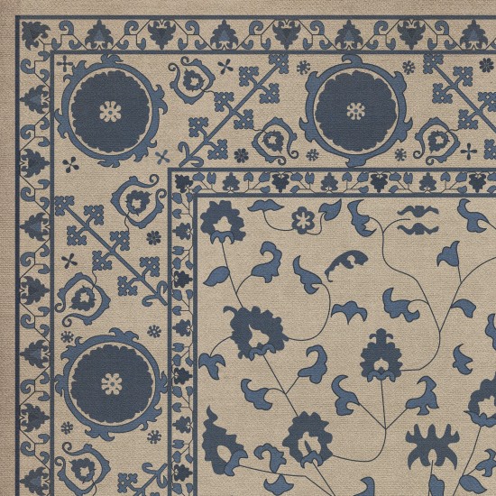 Persian Bazaar - Samarkand - Okean 72x108 Vintage Vinyl Floorcloth
