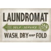 Vintage Vinyl Laundromat White 24x36 Vintage Vinyl Floorcloth