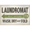 Vintage Vinyl Laundromat White 38x56 Vintage Vinyl Floorcloth