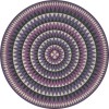Folk Art Museum - Bulls Eye - Always Expanding 36x36 Vintage Vinyl Floorcloth
