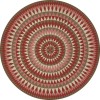 Folk Art Museum - Bulls Eye - Blaze Within Blaze 48x48 Vintage Vinyl Floorcloth