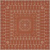 Folk Art Museum - Embroidery - The Sanguine Sunrise 36x36 Vinyl Floorcloth
