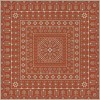 Folk Art Museum - Embroidery - The Sanguine Sunrise 48x48 Vinyl Floorcloth
