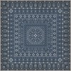 Folk Art Museum - Embroidery - The Waning Moon 60x60 Vintage Vinyl Floorcloth