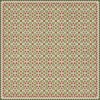 Folk Art Museum - Floral Quilt - Flowers in the Mirror 120x120 Vinyl Floorcloth