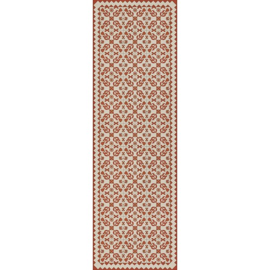 Folk Art Museum - Floral Quilt - This Old Village 36x115 Vinyl Floorcloth