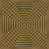 Folk Art Museum - Sunburst - Swinging Lamps at Night 120x120 Vinyl Floorcloth