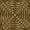 Folk Art Museum - Sunburst - Swinging Lamps at Night 60x60 Vinyl Floorcloth