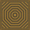 Folk Art Museum - Sunburst - Swinging Lamps at Night 72x72 Vinyl Floorcloth