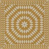 Folk Art Museum - Sunburst - The Sun has Risen 48x48 Vintage Vinyl Floorcloth