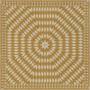 Folk Art Museum - Sunburst - The Sun has Risen 72x72 Vintage Vinyl Floorcloth
