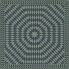 Folk Art Museum - Sunburst - Winter in the Shade 72x72 Vintage Vinyl Floorcloth