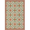 Folk Art Museum - Whig Rose - Contemplation 20x30 Vintage Vinyl Floorcloth