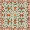 Folk Art Museum - Whig Rose - Contemplation 36x36 Vintage Vinyl Floorcloth