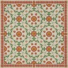 Folk Art Museum - Whig Rose - Contemplation 48x48 Vintage Vinyl Floorcloth