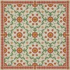 Folk Art Museum - Whig Rose - Contemplation 72x72 Vintage Vinyl Floorcloth