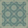 Folk Art Museum - Whig Rose - Life is a Journey 48x48 Vintage Vinyl Floorcloth