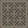 Folk Art Museum - Whig Rose - Time Takes It All 36x36 Vintage Vinyl Floorcloth