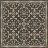 Folk Art Museum - Whig Rose - Time Takes It All 60x60 Vintage Vinyl Floorcloth