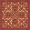 Folk Art Museum - Whig Rose – The Flaming Heart 36x36 Vintage Vinyl Floorcloth