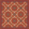 Folk Art Museum - Whig Rose – The Flaming Heart 72x72 Vintage Vinyl Floorcloth