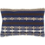 Surya Anton Navy Pillow Cover 14"H X 22"W