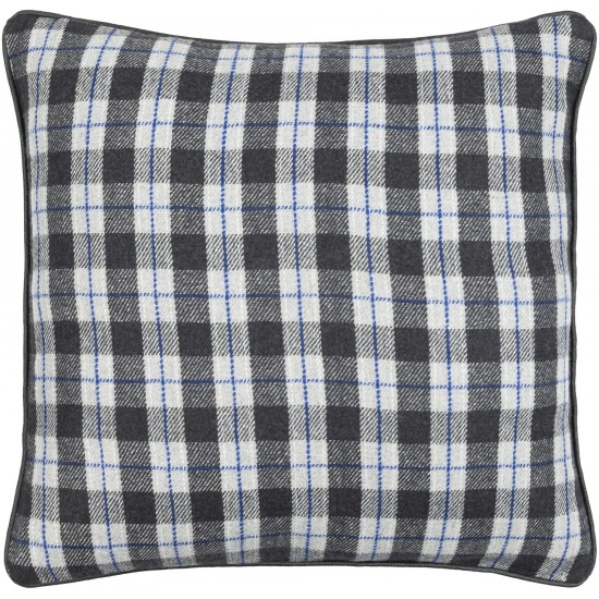 Surya Brent Black Pillow Cover 18"H X 18"W