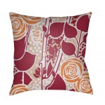 Surya Chinoiserie Floral Orange Pillow Cover 20"H X 20"W