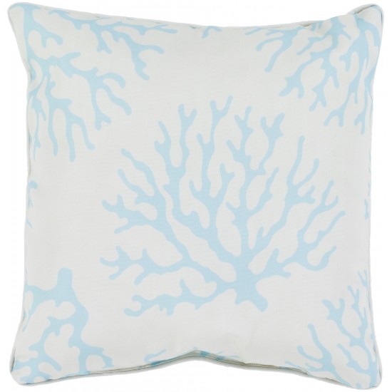 Surya Coral Aqua Pillow Cover 20"H X 20"W