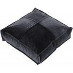 Surya Cotton Velvet Black Pillow Cover 24"H X 24"W X 6"D