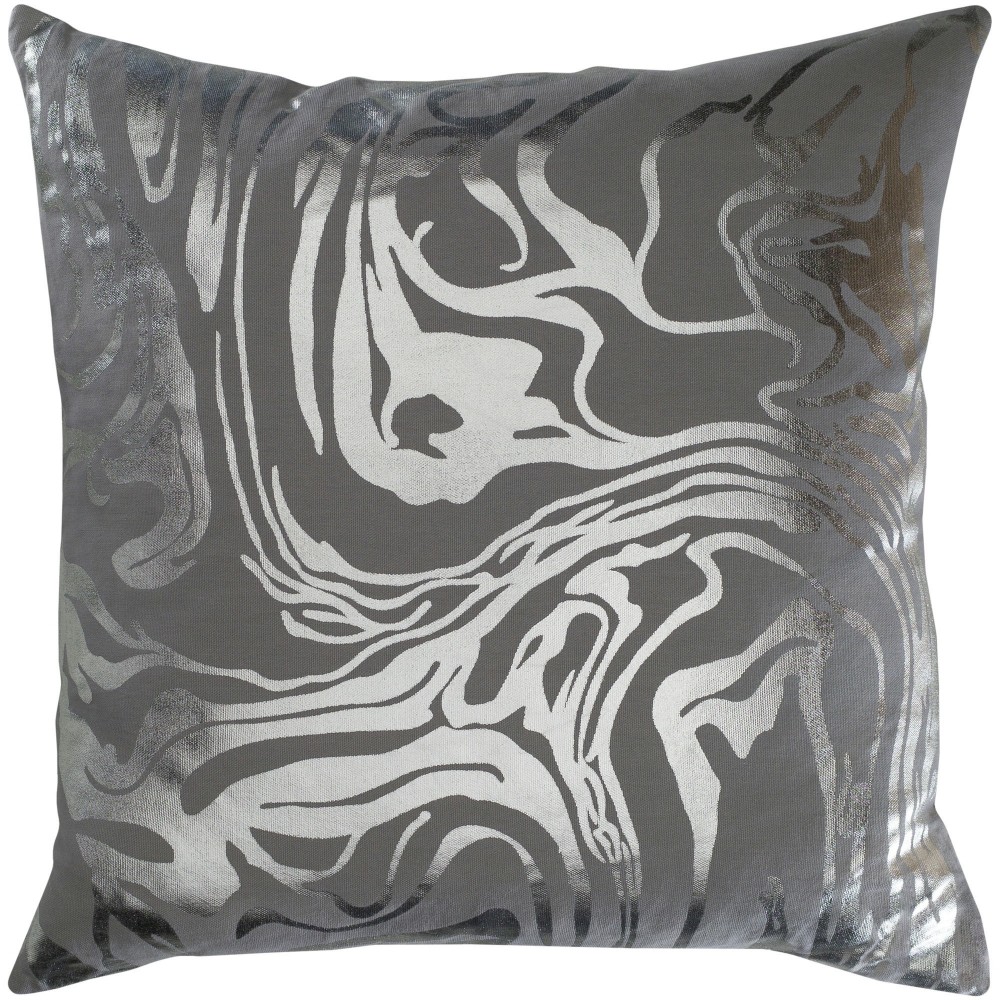 Surya Crescent Gray Pillow Cover 22"H X 22"W Surya Crescent Gray Pillow Cover 22"H X 22"W