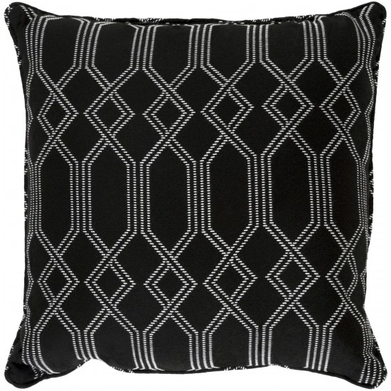 Surya Crissy Black Pillow Cover 20"H X 20"W