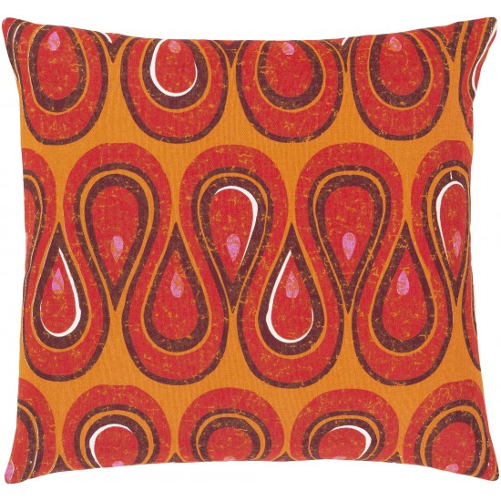 Surya Global Brights Orange Pillow Cover 18"H X 18"W