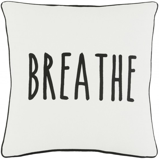 Surya Glyph Black Pillow Cover 18"H X 18"W