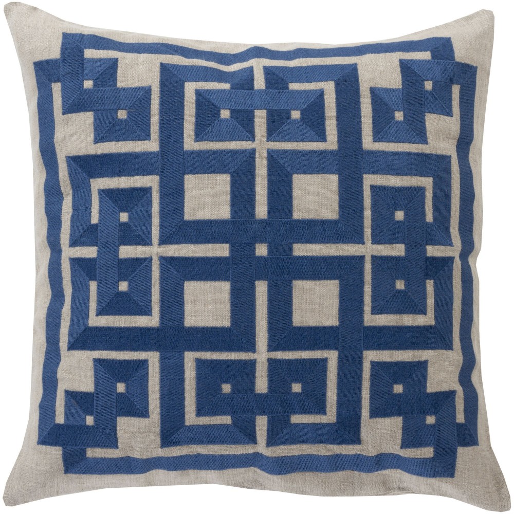 Surya Gramercy Navy Pillow Cover 20"H X 20"W Surya Gramercy Navy Pillow Cover 20"H X 20"W